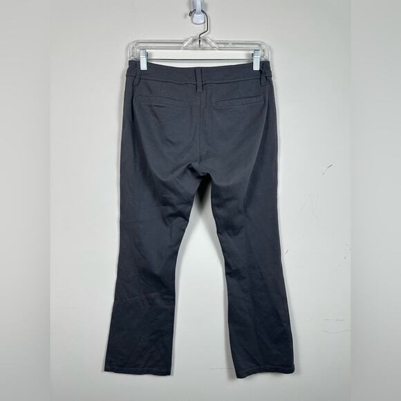 American Giant Grey Bootcut Pants Size 10 Cropped Mock Button Elastic Waist - Picture 2 of 5